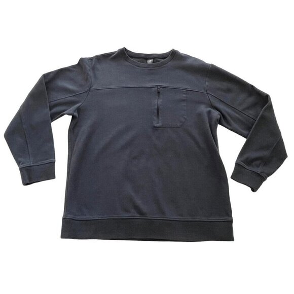 Mountain Hardwear Men's Sz XL Gray Crew Neck Fleece-Lined Sweatshirt Zip Pocket - Picture 7 of 7